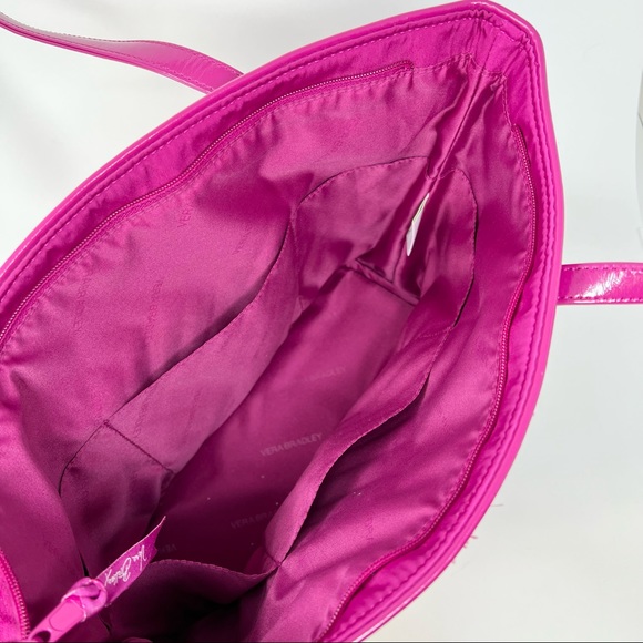 Vera Bradley Solid Fuchsia Quilted Tote Shoulder Bag - Picture 8 of 11